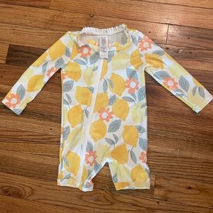 Cute yellow and white swim suit